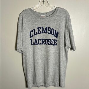 Clemson University Tigers Lacrosse Y2K Hanes NCAA Gray T-Shirt Adult Size Large